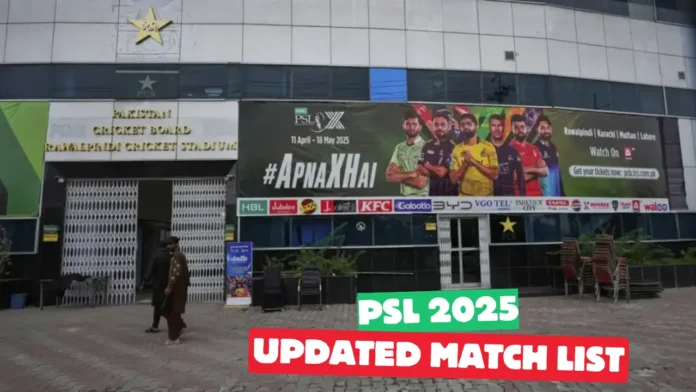 PSL 2025 Schedule Updated Match List, Timings And Venues