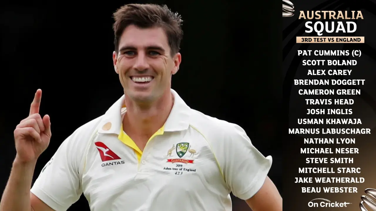 Surprise addition as Australia Confirms Squad for the 3rd Ashes Test