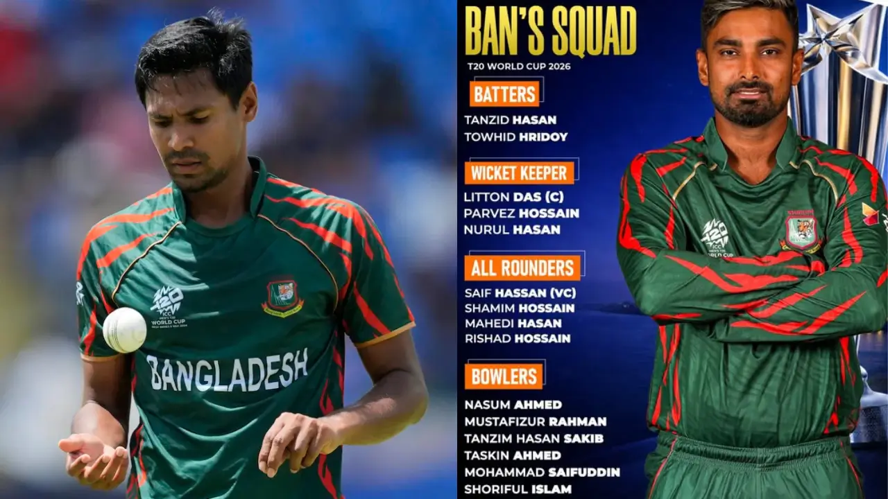 Bangladesh announced squad for ICC Men's T20 World Cup 2026: Taskin and Mustafizur Rahman IN, Jaker Ali OUT