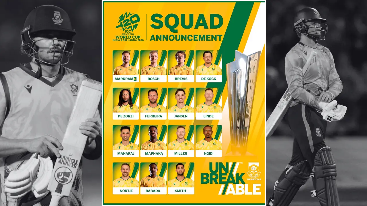 South Africa squad announce for ICC Men's T20 World Cup 2026: No Tristan Stubbs and Ryan Rickelton
